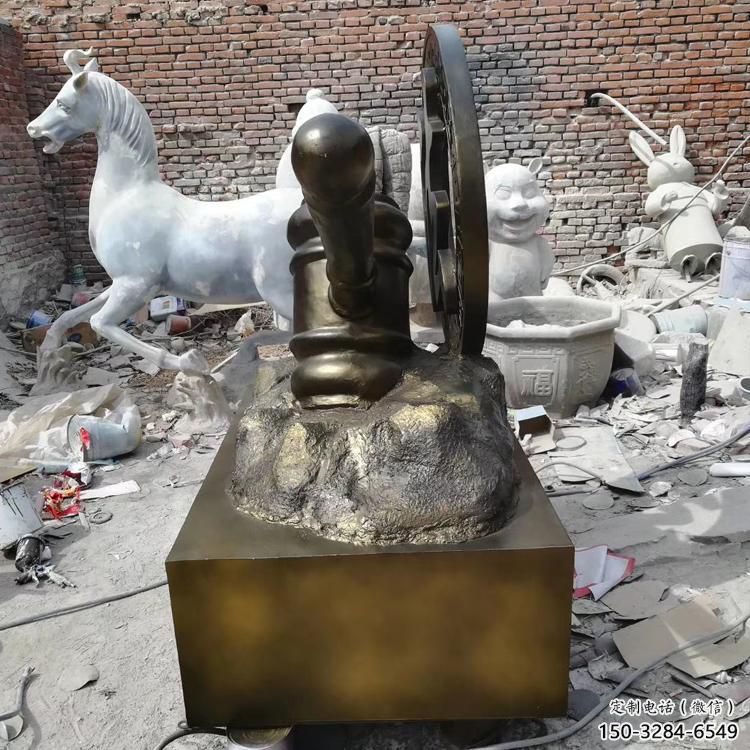 公園錘子雕塑 創意企業法治雕塑 美陳法錘雕塑