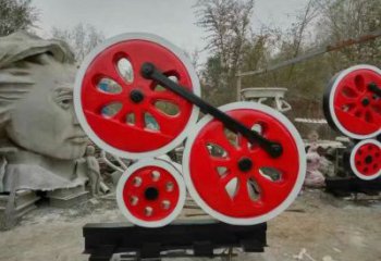 切面齒輪雕塑 燈光庭院機(jī)械雕塑 校園工業(yè)雕塑
