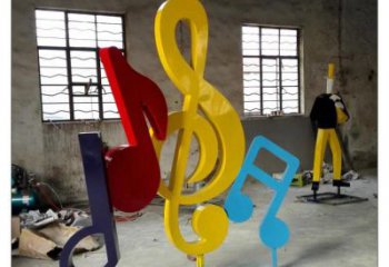 創(chuàng)意樂譜雕塑 啞光符號雕塑 公園音樂雕塑