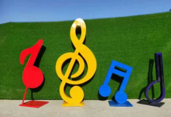 公園樂譜雕塑 鏡面公園符號雕塑 景觀音樂雕塑