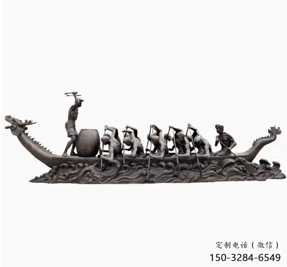 大型龍舟雕塑 鍛造發(fā)光劃槳雕塑 房地產(chǎn)競(jìng)賽雕塑