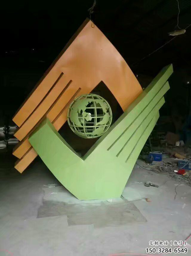 彩繪握手雕塑 標(biāo)志誠信雕塑 街頭雕塑