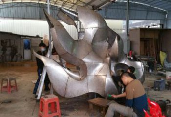 廣場火苗雕塑 抽象景觀雕塑 烤漆火焰頭雕塑