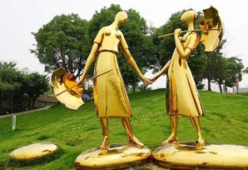 街道雨傘雕塑 現(xiàn)代撐傘雕塑 彩繪民俗雕塑