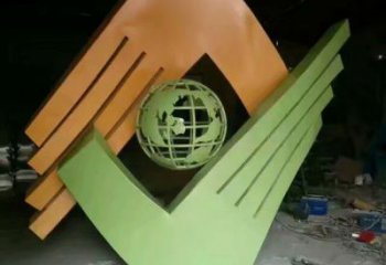 彩繪握手雕塑 標志誠信雕塑 街頭雕塑