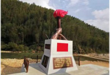 烤漆火把雕塑 鋼管星火相傳主題 室內篝火雕塑