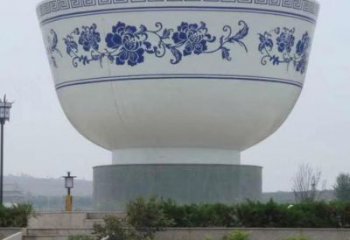 中式大碗雕塑 啞光飯碗雕塑 游樂場雕塑