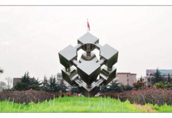 鏤空立方體雕塑 噴水園林幾何體雕塑 住宅小區(qū)雕塑