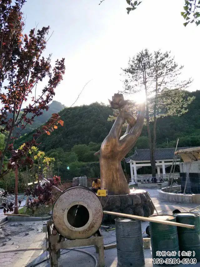 中式佛手雕塑 啞光觀音手雕塑 游樂場雕塑