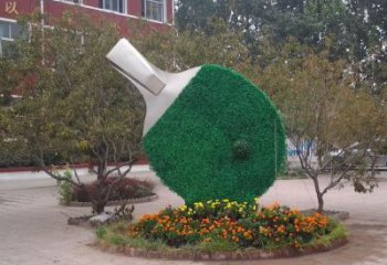 房地產(chǎn)球拍雕塑 現(xiàn)代網(wǎng)球拍雕塑 幾何體育雕塑