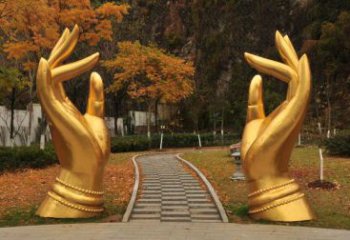 鑄造佛手雕塑 中式村口雕塑 景觀觀音手雕塑