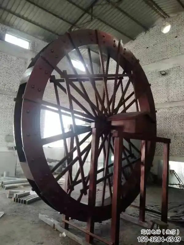 異形水車(chē)雕塑 現(xiàn)代校園雕塑 校園仿古雕塑