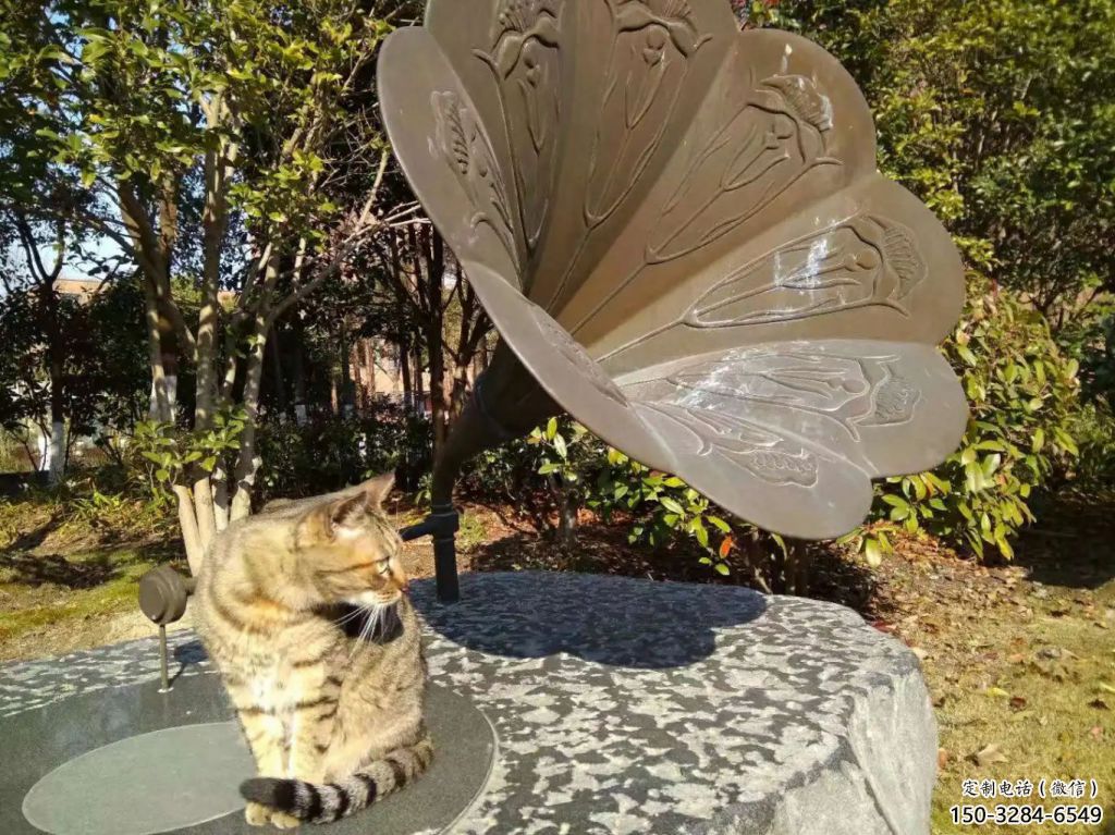 彩繪麥克風雕塑 電鍍現代音樂雕塑 公園話筒雕塑