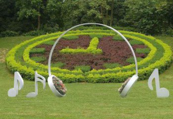 街道耳麥雕塑 現代音樂雕塑 彩繪耳機雕塑