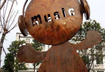 烤漆耳麥雕塑 鋼管音樂雕塑 室內耳機雕塑