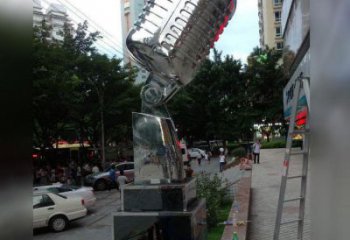 公園麥克風雕塑 戶外音樂雕塑 抽象話筒雕塑