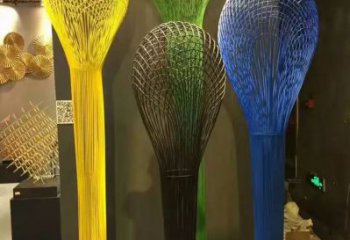 切面麥克風(fēng)雕塑 燈光庭院話筒雕塑 校園音樂雕塑