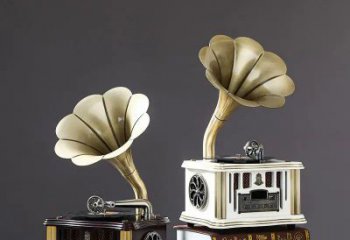 商業(yè)街麥克風(fēng)雕塑 烤漆話筒雕塑 彩繪音樂雕塑