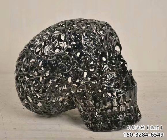 房地產(chǎn)骷髏雕塑 現(xiàn)代鬼怪雕塑 幾何骷髏頭雕塑