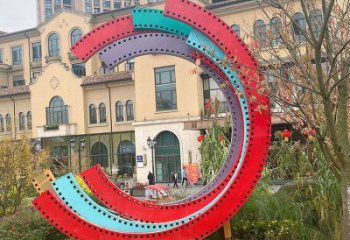 噴漆膠卷雕塑 中式村口雕塑 草地膠片雕塑