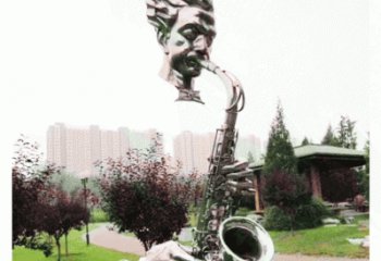 步行街薩克斯雕塑 游樂場樂器雕塑 鑄造西方樂隊雕塑