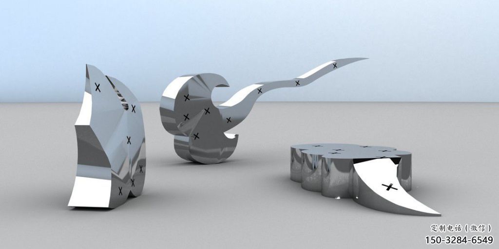 鏡面如意雕塑 烤漆大型雕塑 彩繪建筑雕塑