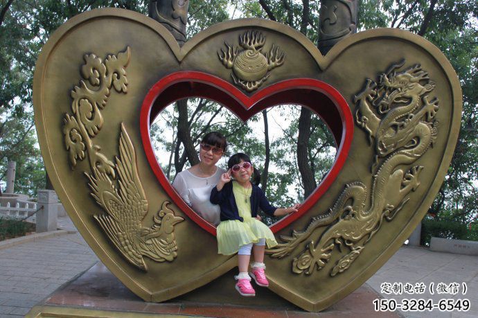 切面鎖子雕塑 燈光庭院雕塑 校園同心鎖雕塑