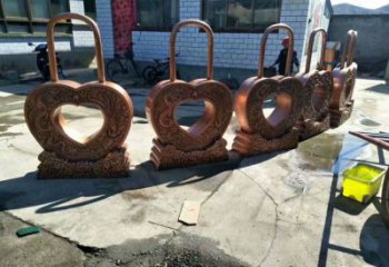 企業(yè)鎖子雕塑 鑄造公園同心鎖雕塑 歐式雕塑