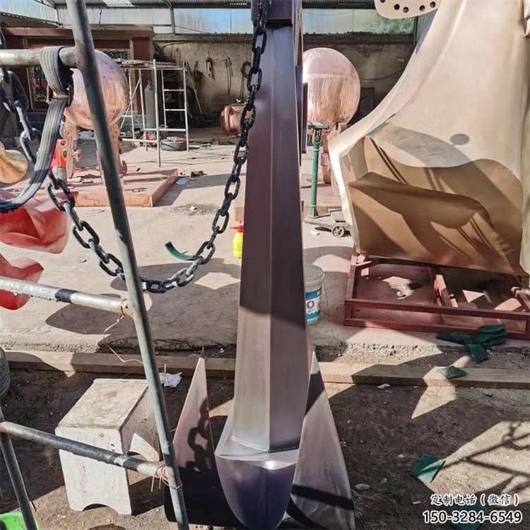 抽象船錨雕塑 啞光碼頭雕塑 室內(nèi)雕塑