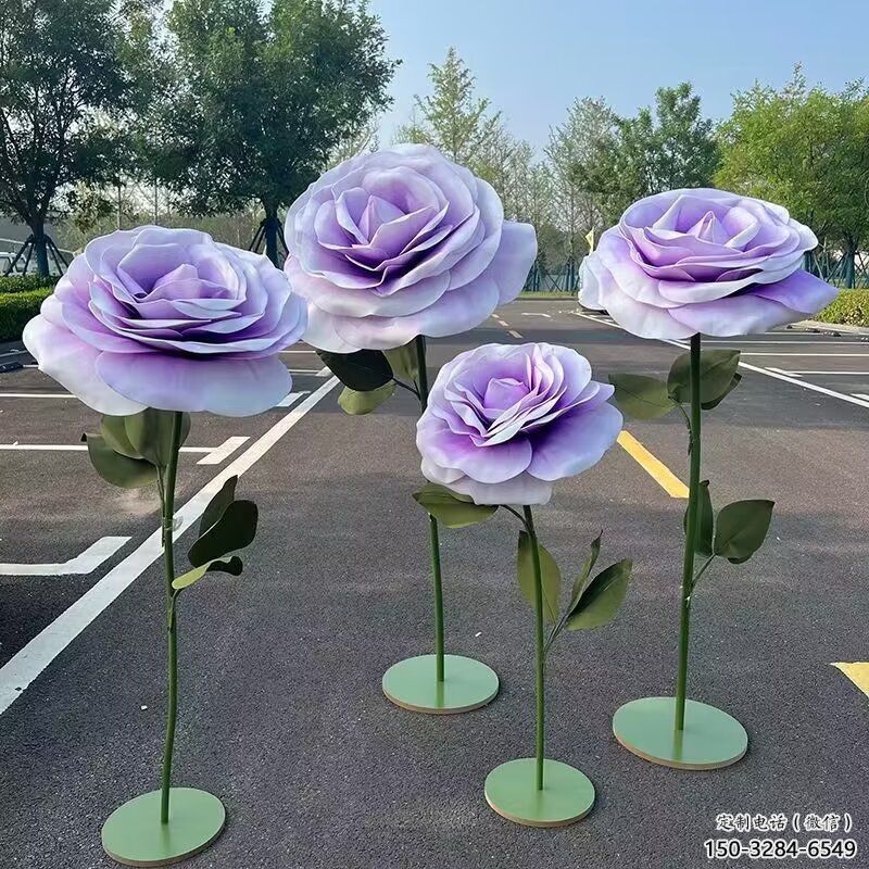 鍛造月季花雕塑 景觀花朵雕塑 戶(hù)外花卉雕塑