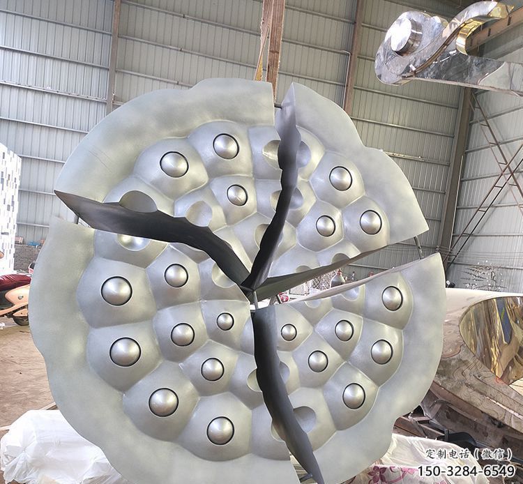 烤漆蓮蓬雕塑 鋼管植物雕塑 室內(nèi)雕塑