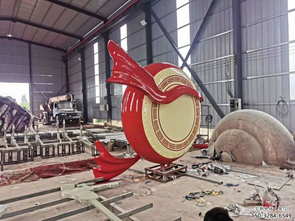 房地產戰(zhàn)鼓雕塑 剪影喜慶雕塑 鍛造民族雕塑