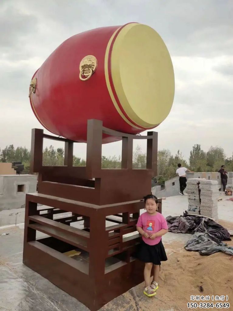 異形戰鼓雕塑 現代校園民族雕塑 校園喜慶雕塑