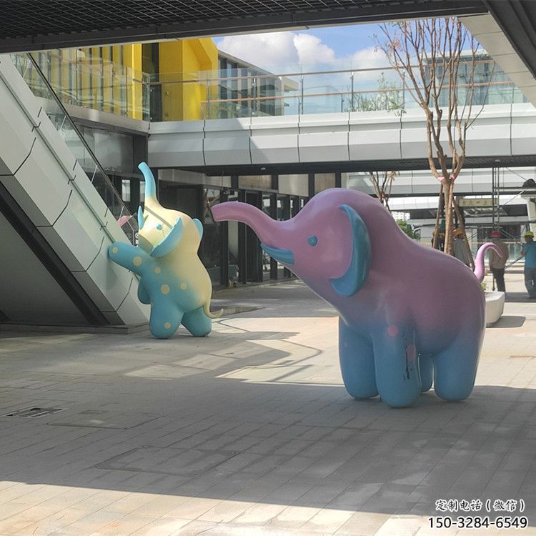 彩繪大象雕塑生產，景區案例，景觀大象雕塑優選