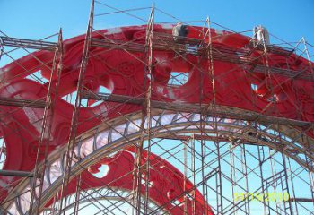 現(xiàn)代拱門雕塑,鏤空藝術(shù)制作，不銹鋼金屬大門雕塑