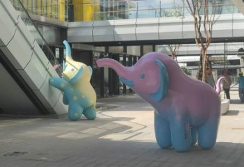 彩繪大象雕塑生產，景區案例，景觀大象雕塑優選