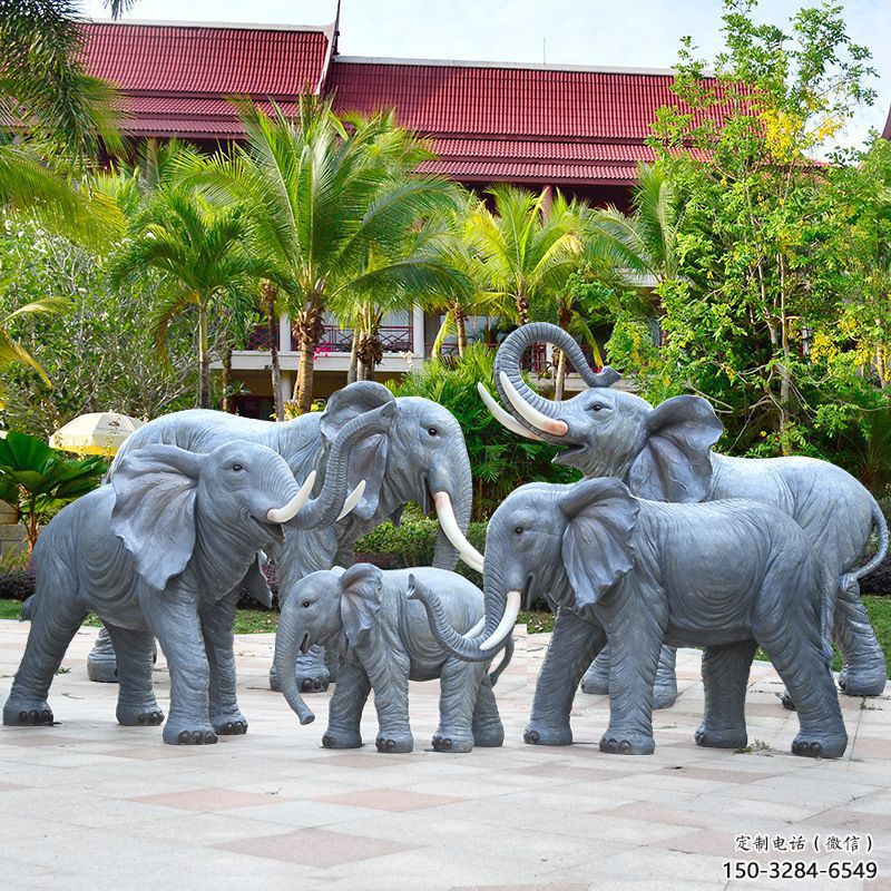 主題大象雕塑優選，多彩藝術，景觀仿真大象雕塑選用