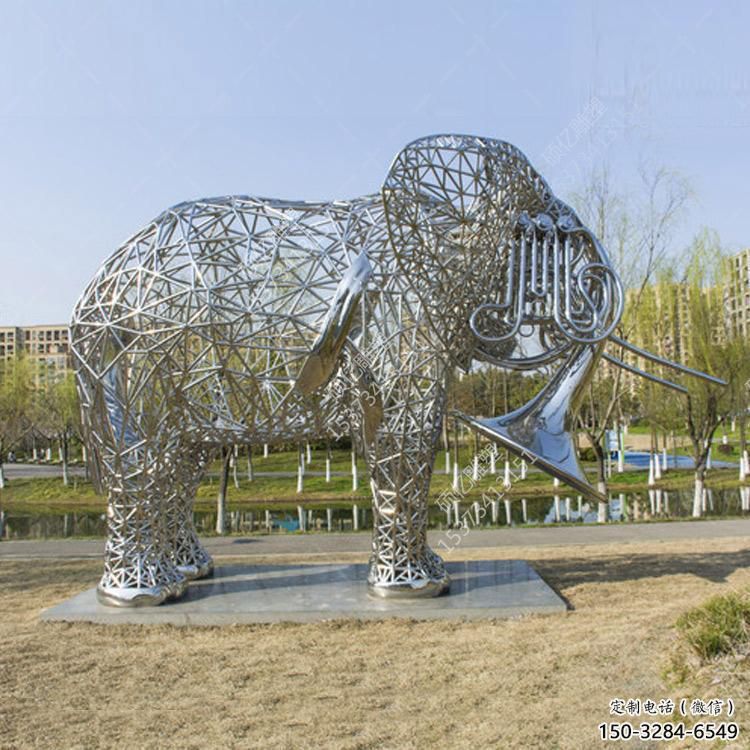大象雕塑承接，動物鏤空雕塑，鏤空大象雕塑定制