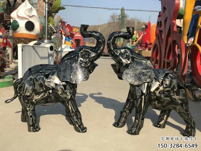 景區(qū)大象雕塑觀賞型，公園小品，鐵藝大象雕塑生產(chǎn)商
