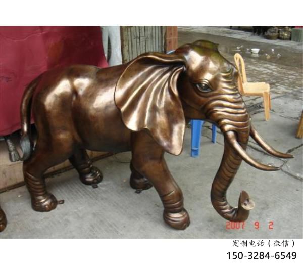 大象雕塑定價，鑄銅工藝，紅銅大象雕塑制作