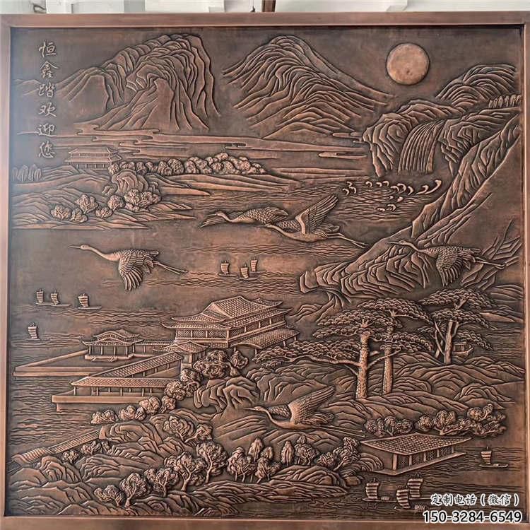 仙鶴浮雕批發，鍛造工藝，園林動物浮雕承接