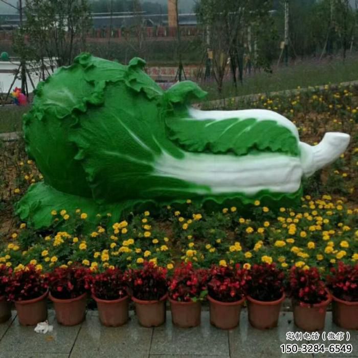 果籃雕塑選用，小區擺件，大型白菜果籃雕塑批發