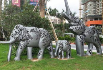 大象雕塑精品，白鋼構(gòu)件，別墅卡通大象雕塑供求