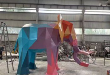 鋼鑄大象雕塑常用，金屬組合，景觀烤漆大象雕塑定價