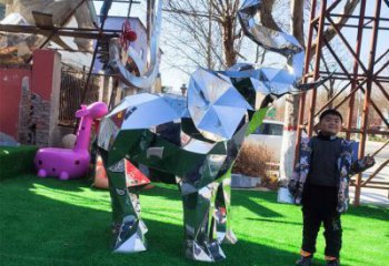 亮面大象雕塑制造商，城區小品，鏡面大象雕塑定制