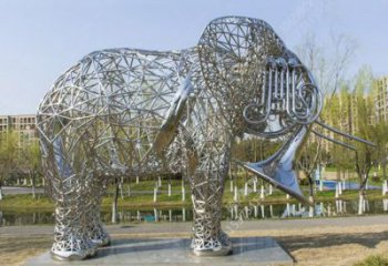 大象雕塑承接，動物鏤空雕塑，鏤空大象雕塑定制