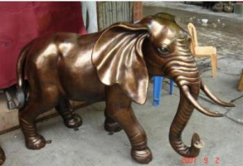 大象雕塑定價(jià)，鑄銅工藝，紅銅大象雕塑制作