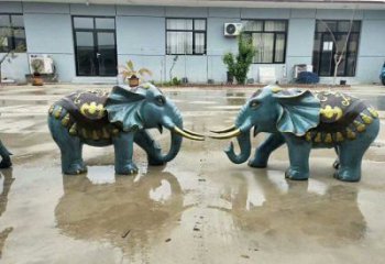 彩繪大象雕塑專供，景觀雕塑，彩繪大象雕塑供應(yīng)