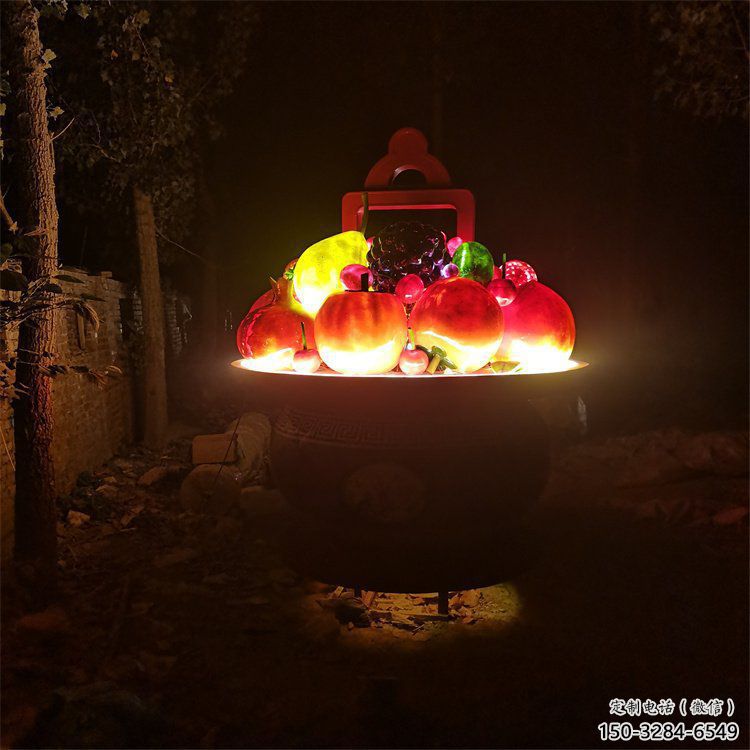 廣場果籃雕塑供求，露天雕塑，企業不銹鋼果籃雕塑標準