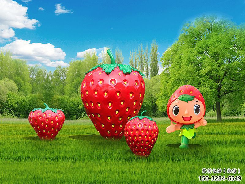 果籃雕塑常用，景觀概念，草莓果籃雕塑異型